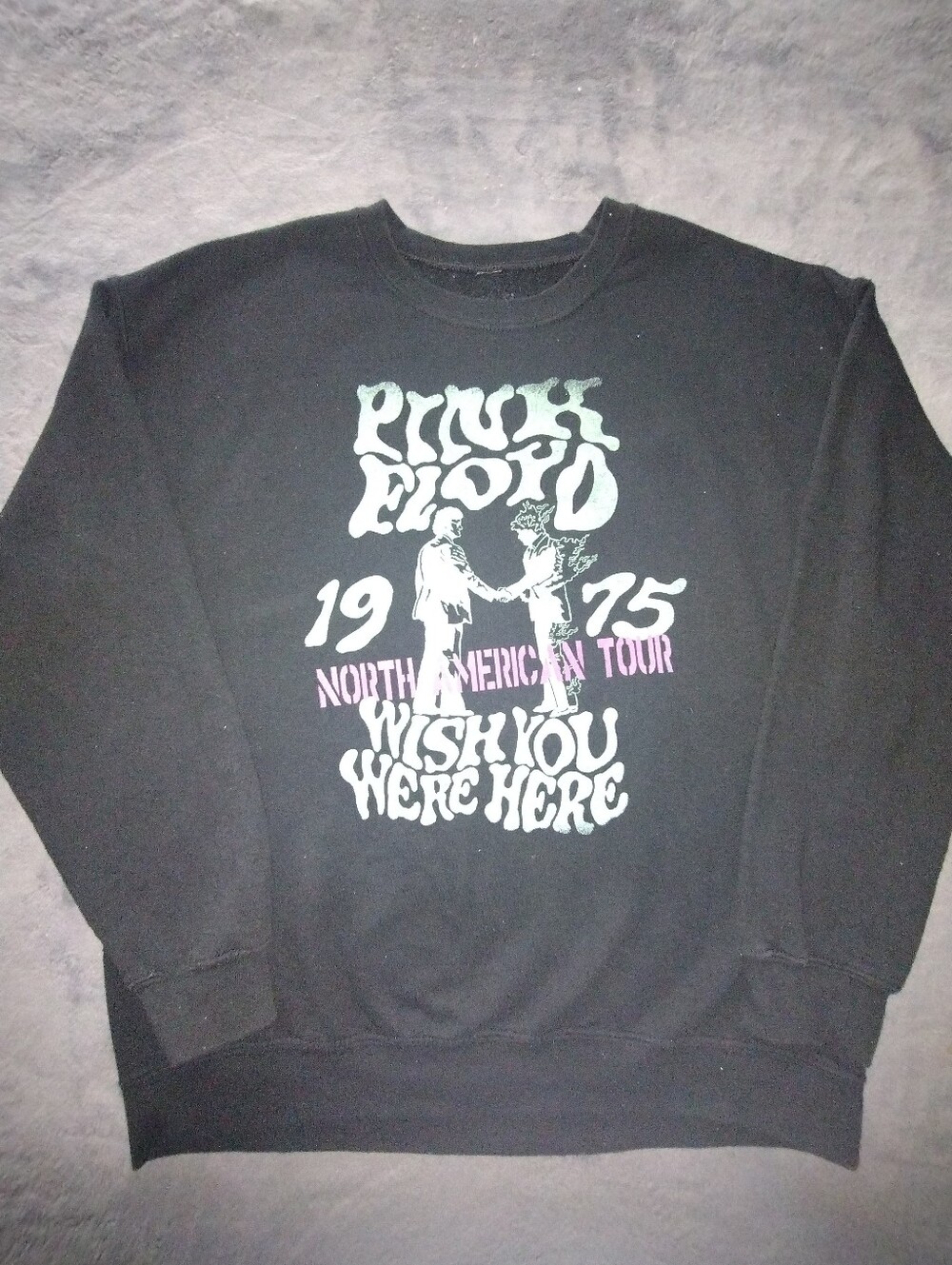 Pink Floyd 1975 Wish You Were Here North American Tour Men's Large Black Sweater